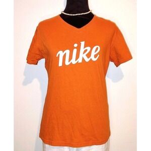 100% Cotton Vintage Nike Baby‎ Tee - Retro Fitted Logo Short Sleeve Orange White